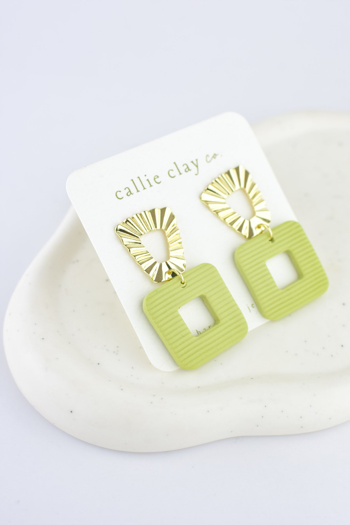Grace Dangles | Sage Green & Gold