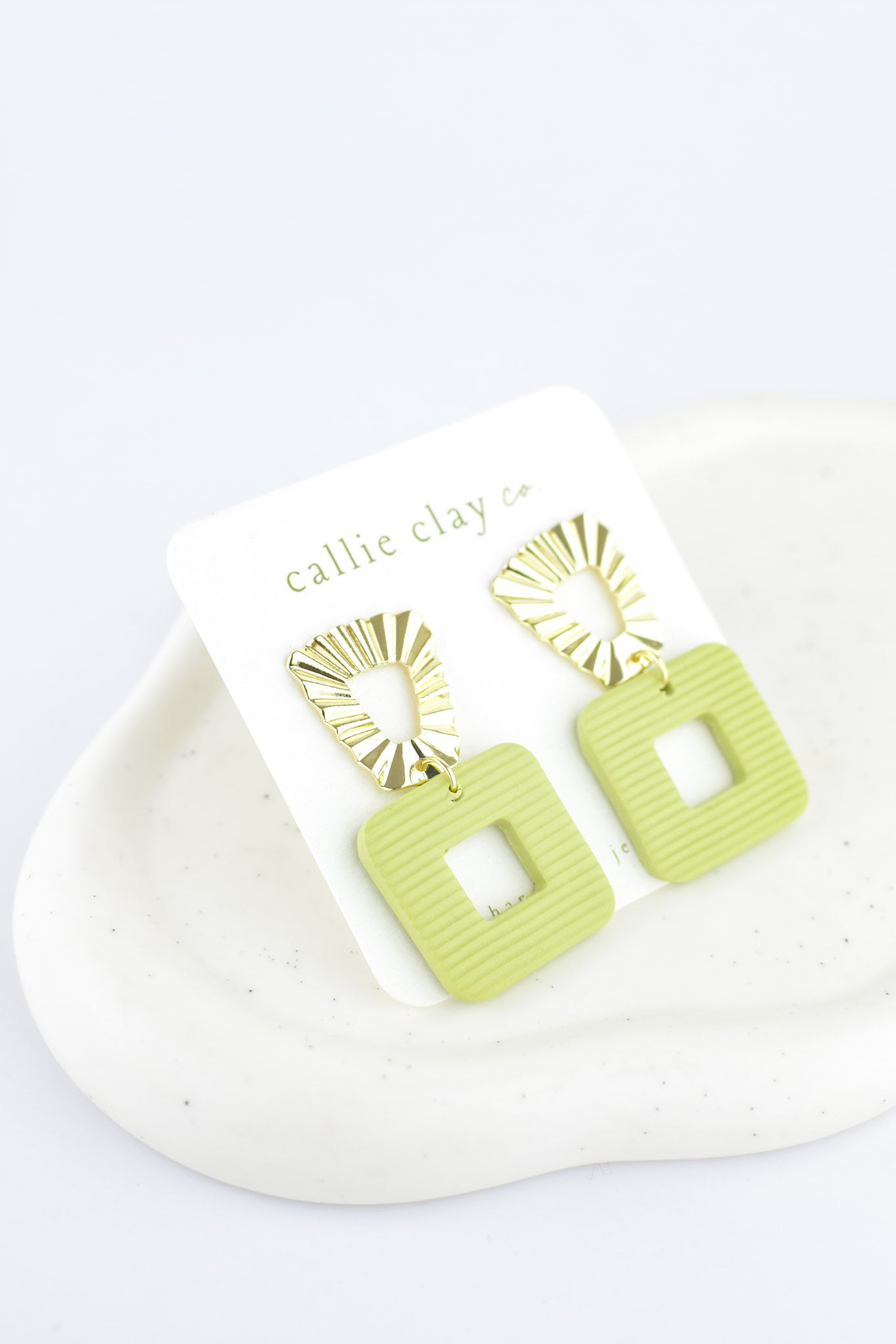 Grace Dangles | Sage Green & Gold