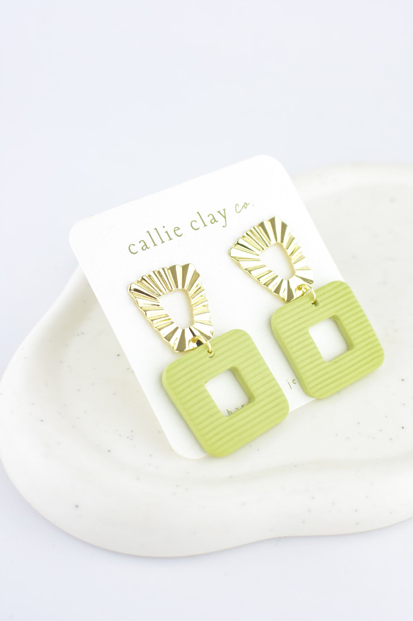 Grace Dangles | Sage Green & Gold