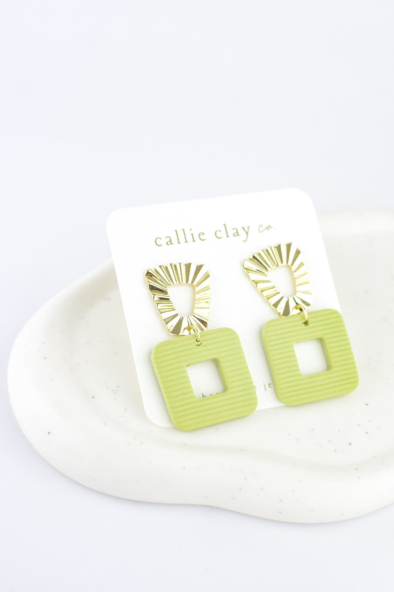 Grace Dangles | Sage Green & Gold