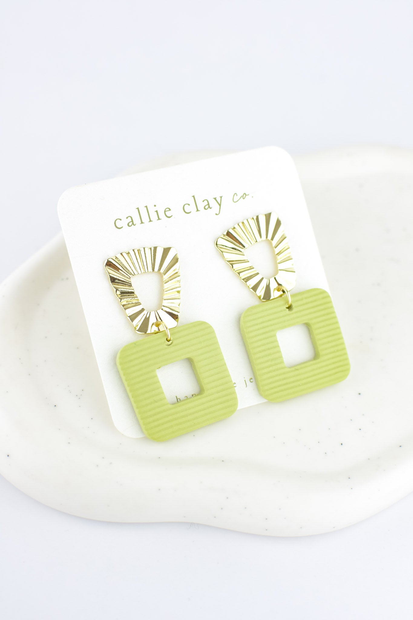 Grace Dangles | Sage Green & Gold