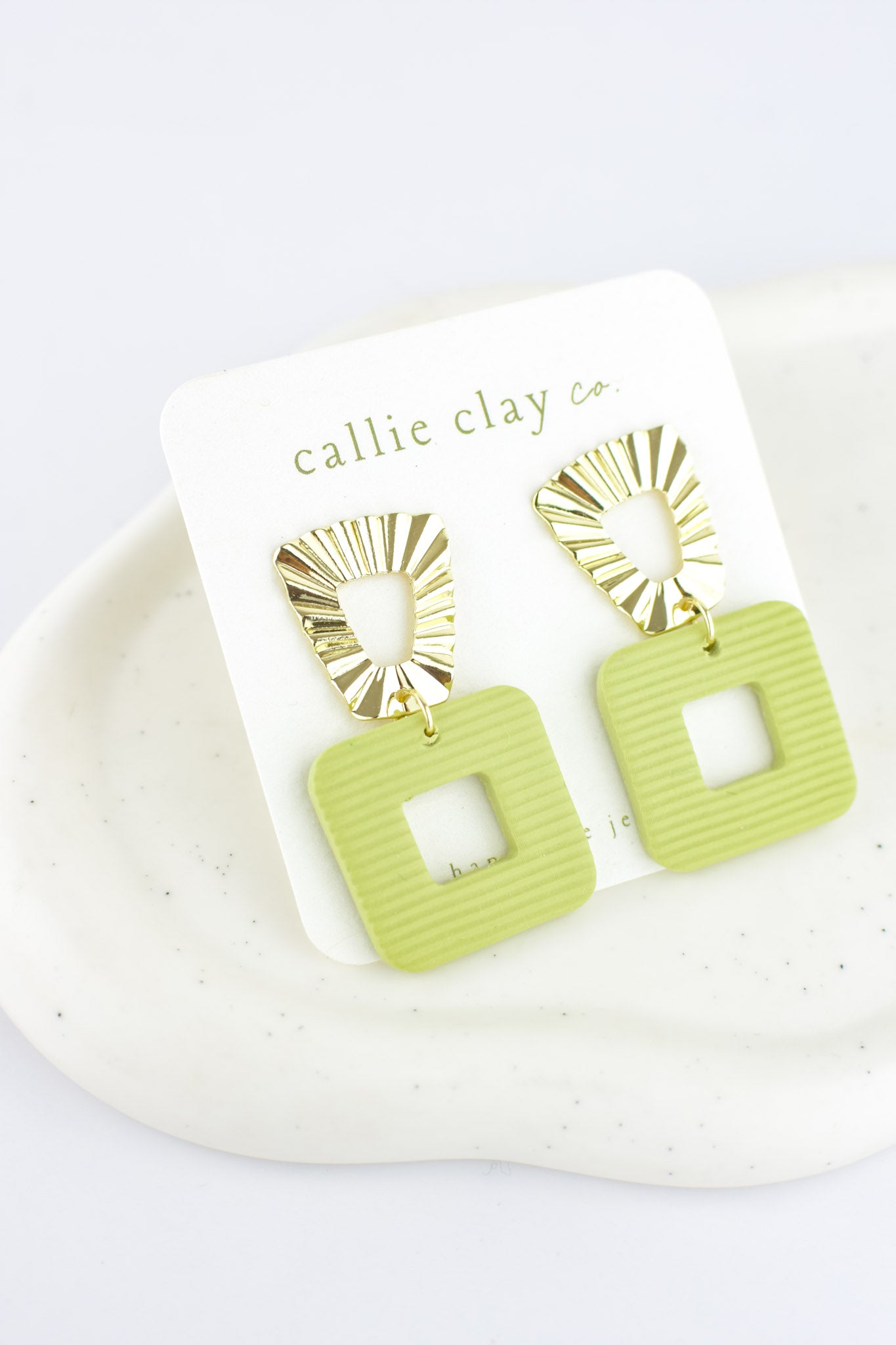Grace Dangles | Sage Green & Gold