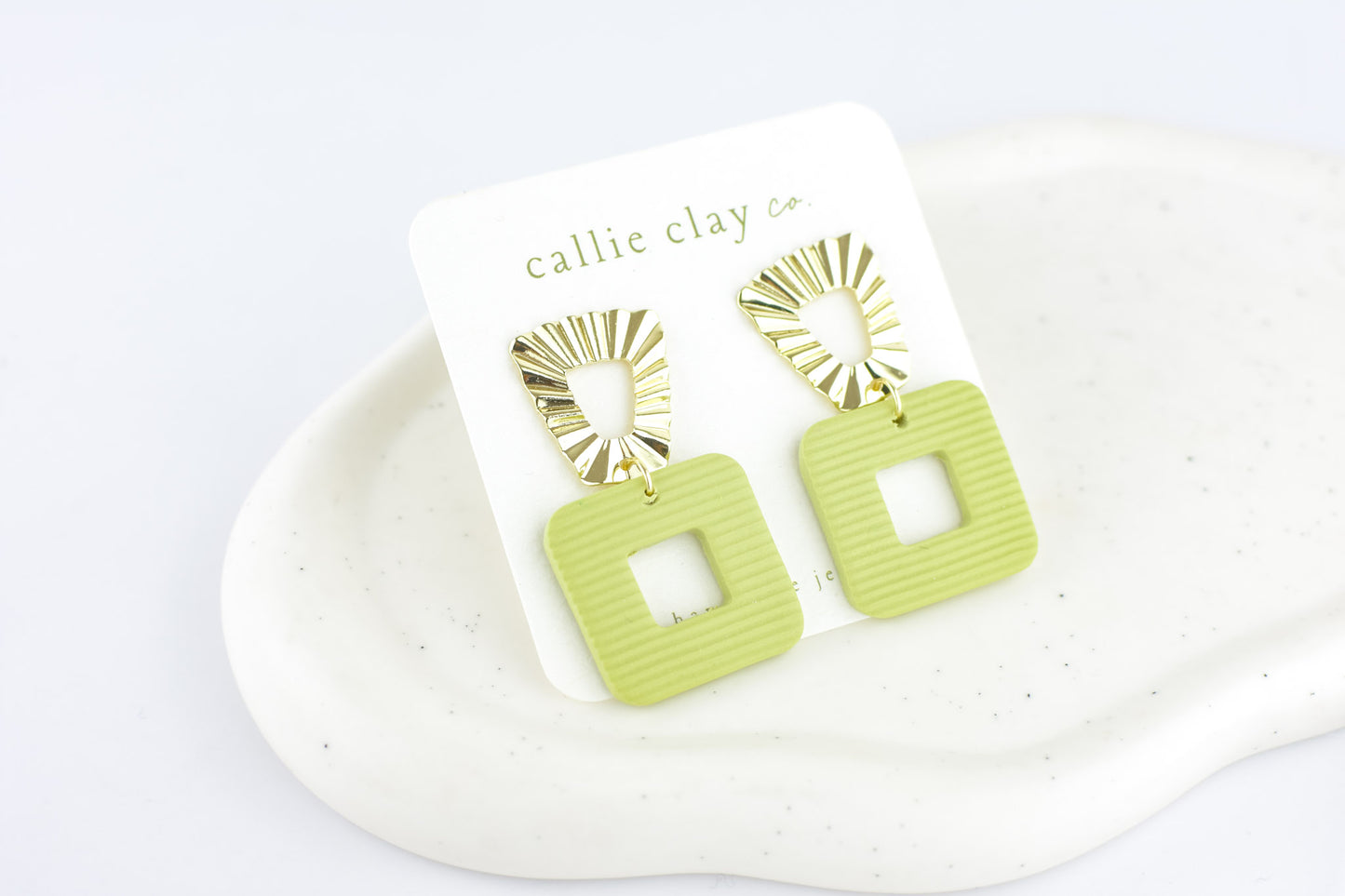Grace Dangles | Sage Green & Gold