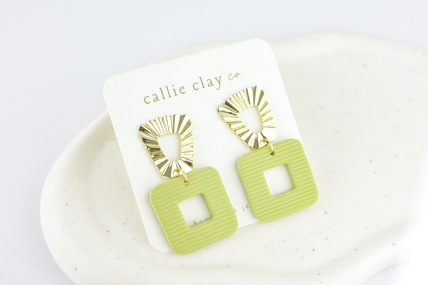 Grace Dangles | Sage Green & Gold