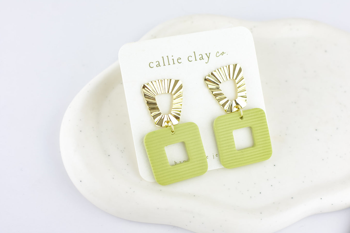 Grace Dangles | Sage Green & Gold