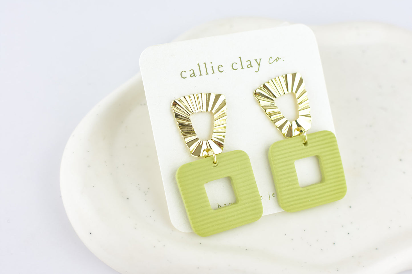 Grace Dangles | Sage Green & Gold