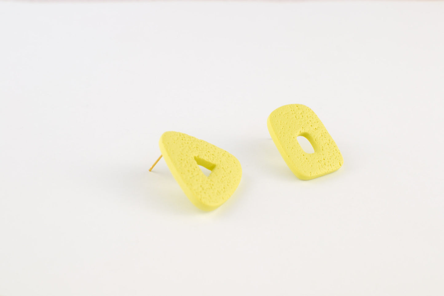 Funky Mismatch Abstract Studs | Lime Green