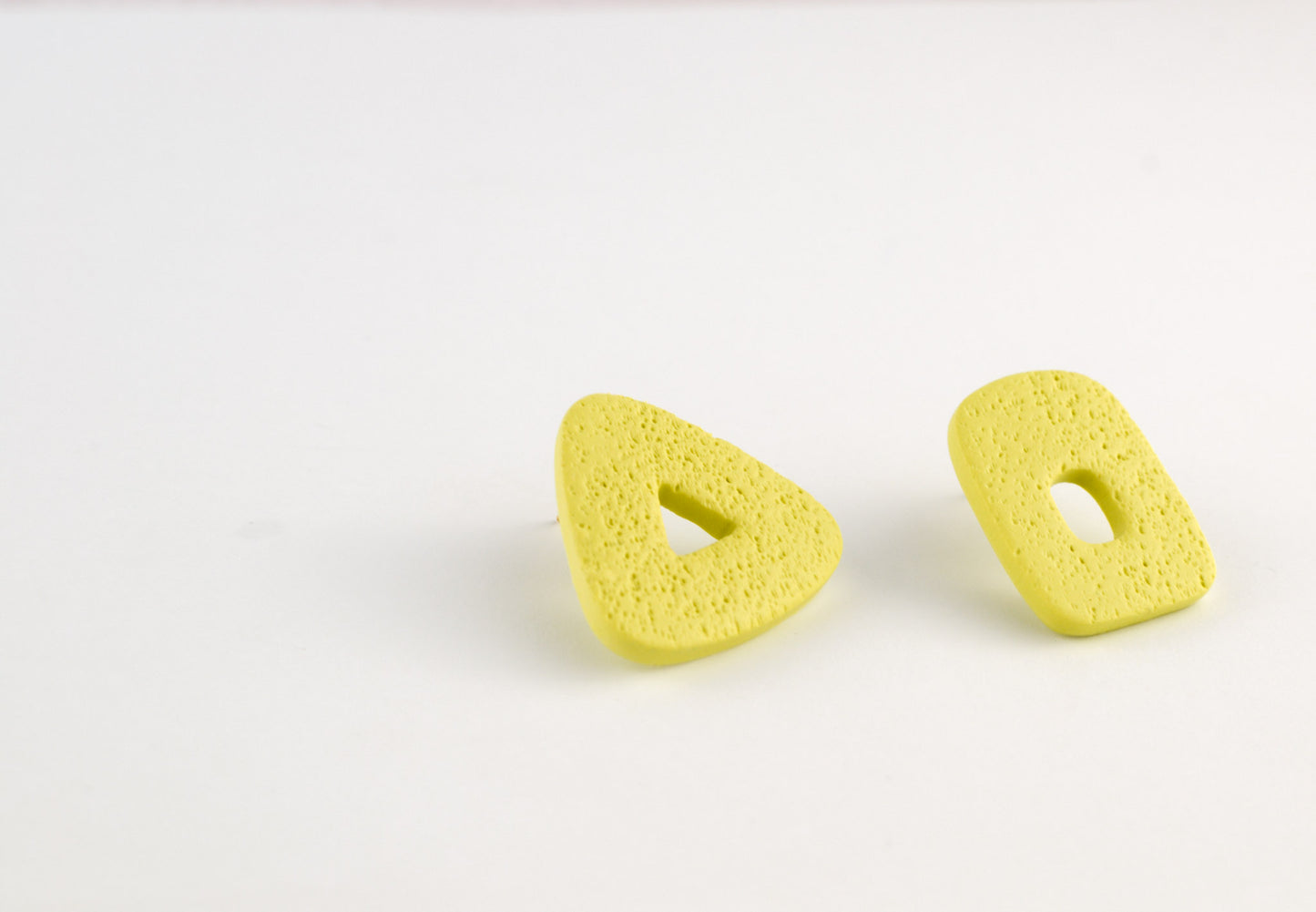 Funky Mismatch Abstract Studs | Lime Green
