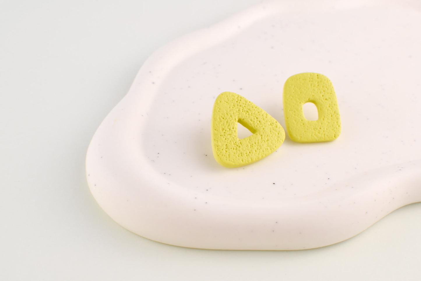 Funky Mismatch Abstract Studs | Lime Green