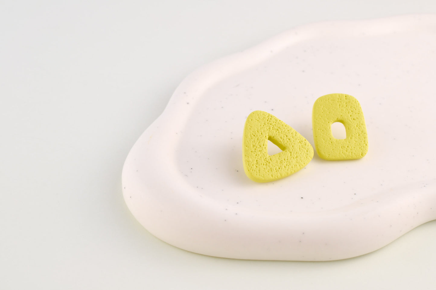 Funky Mismatch Abstract Studs | Lime Green