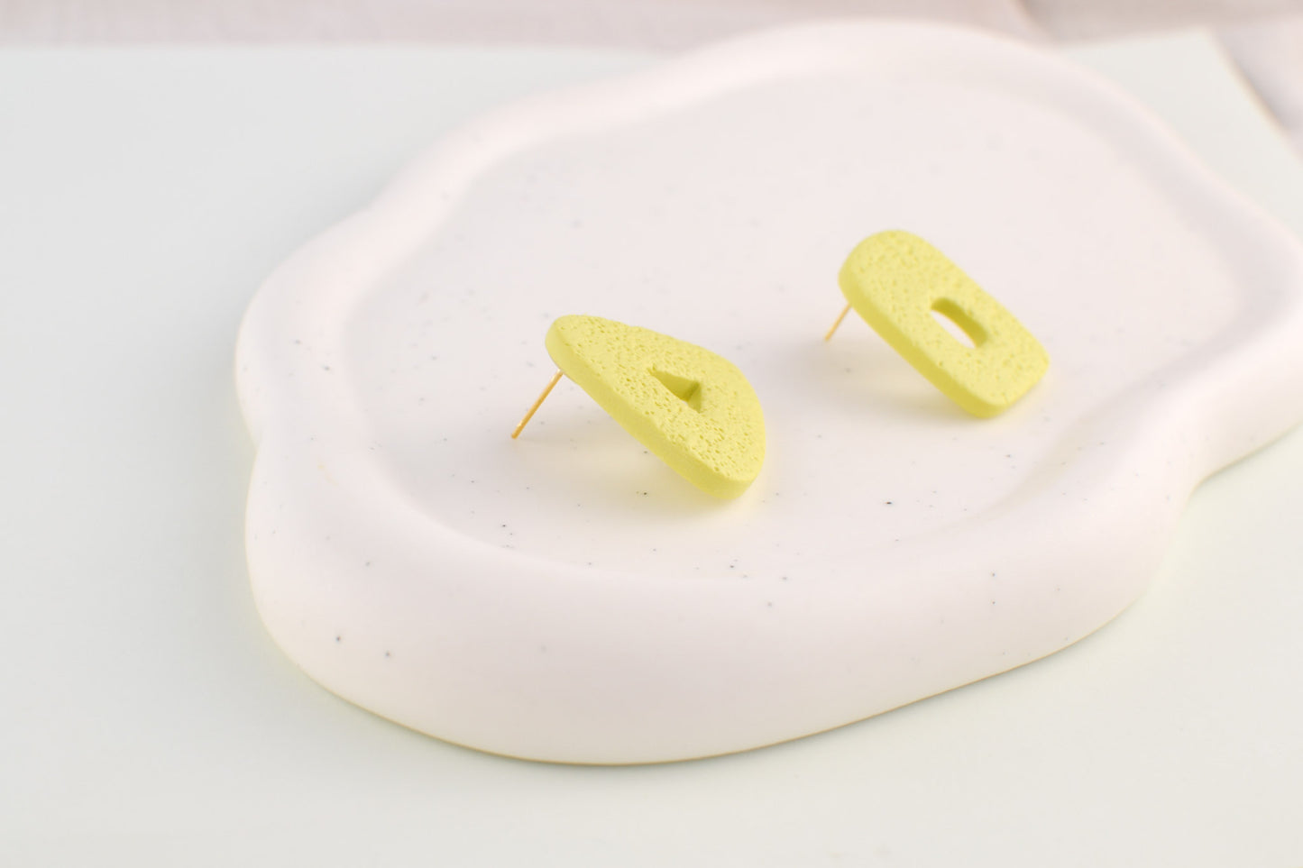 Funky Mismatch Abstract Studs | Lime Green