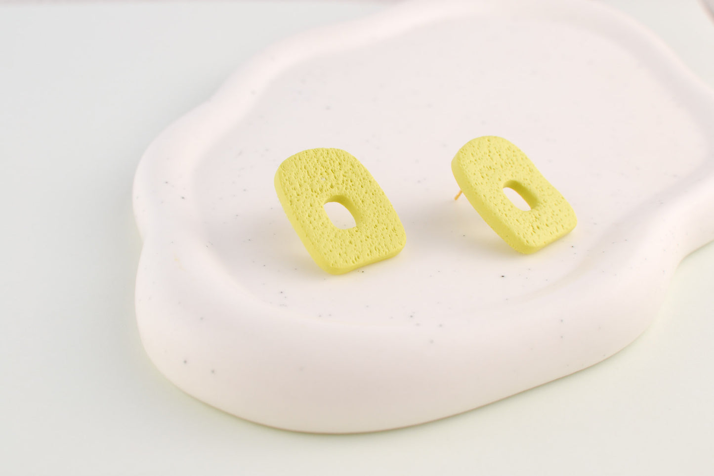 Funky Mismatch Abstract Studs | Lime Green
