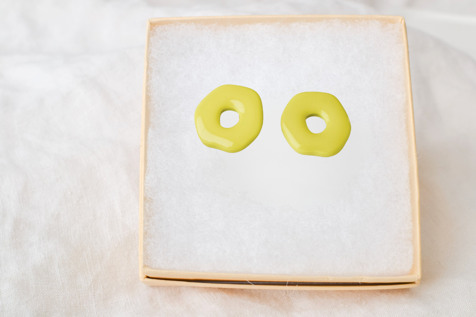 Glossy Oversized Studs | Lime Green