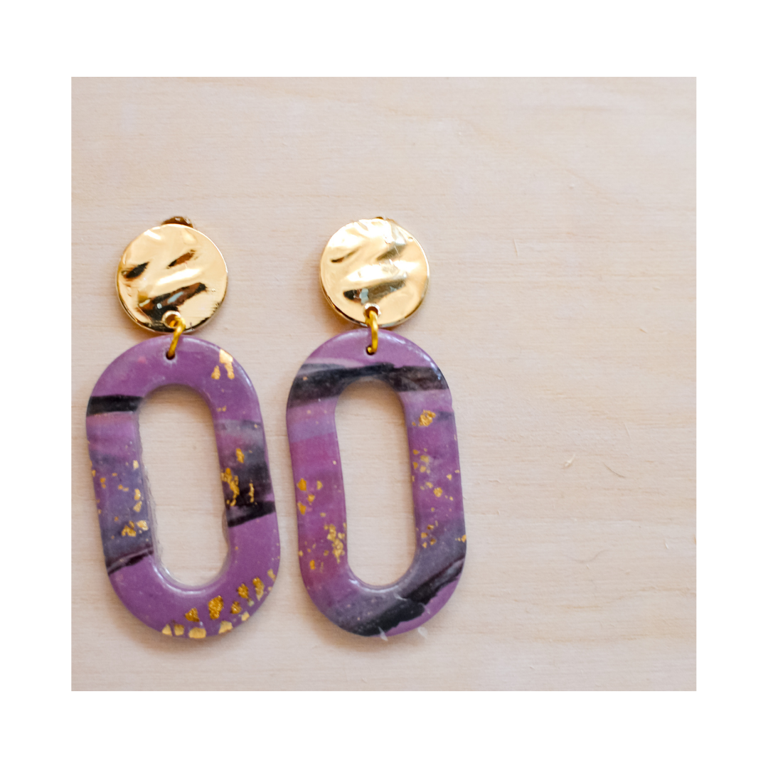 Nia Collection | Marbled Purple Dangles