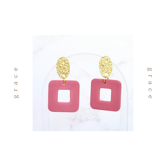 Grace Gold Statement Earrings | plum