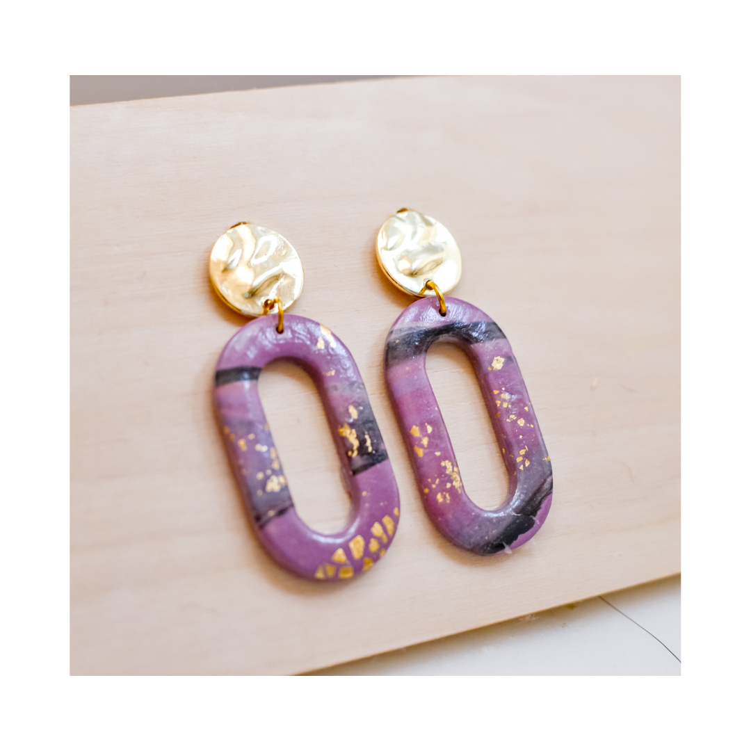 Nia Collection | Marbled Purple Dangles