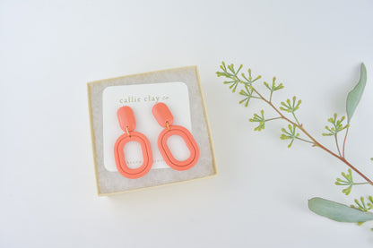 Delaney Earrings in Coral