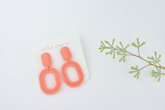 Delaney Earrings in Coral