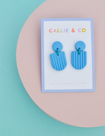 the rainbow collection | sky blue textured dangles