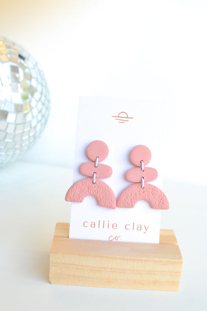 Abstract Dangles | Textured Pink