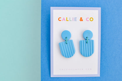 the rainbow collection | sky blue textured dangles