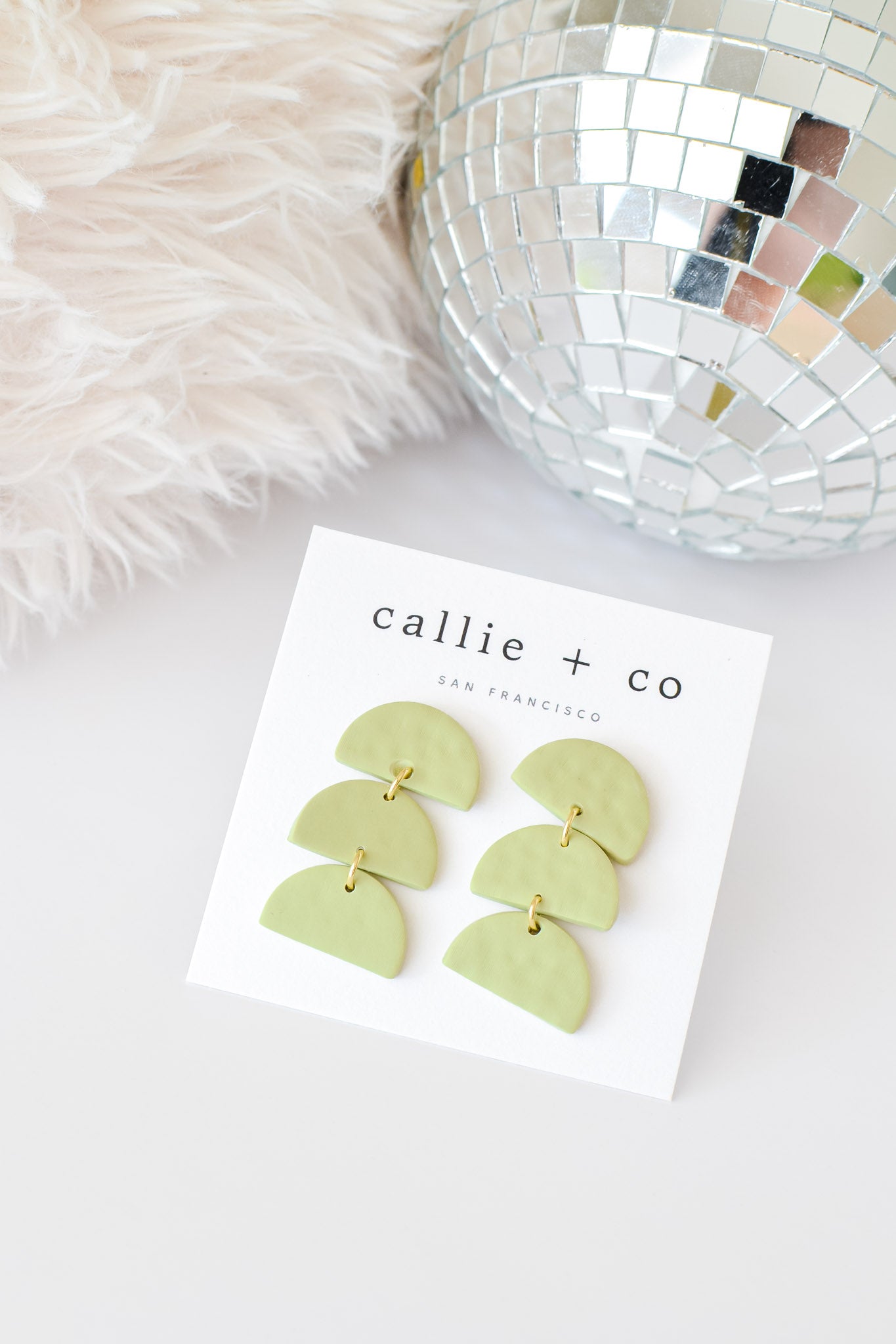 Sadie Clay Statement Earrings in Jade