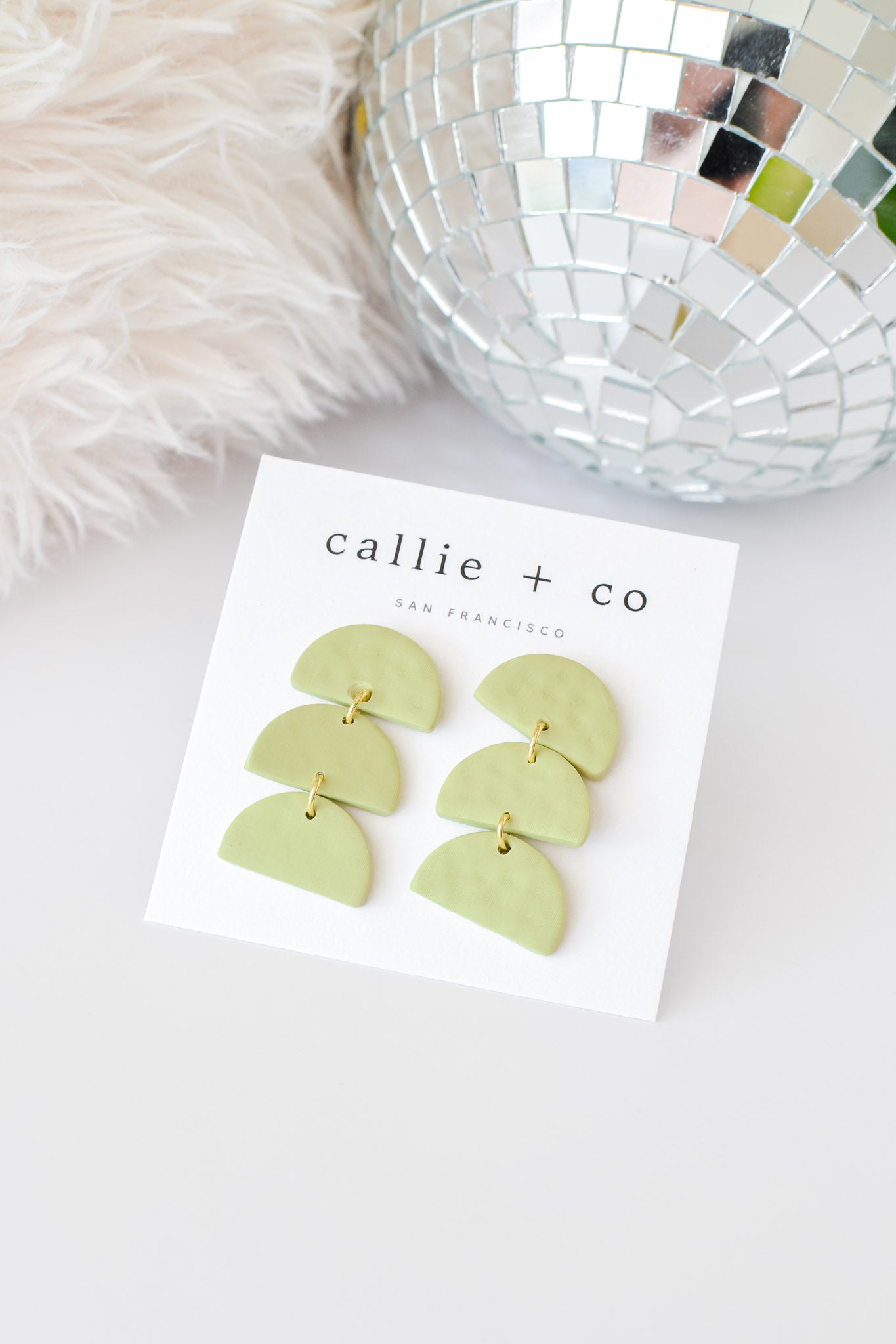 Sadie Clay Statement Earrings in Jade