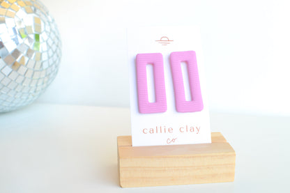 Oversized Statement Studs | Textured Pink