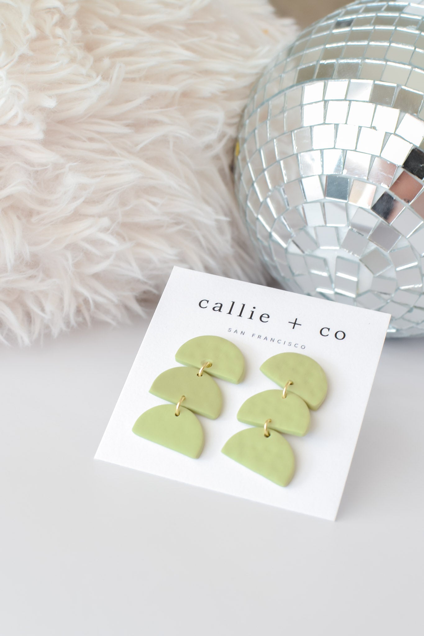 Sadie Clay Statement Earrings in Jade