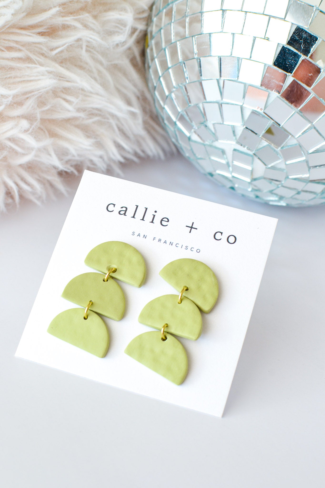 Sadie Clay Statement Earrings in Jade