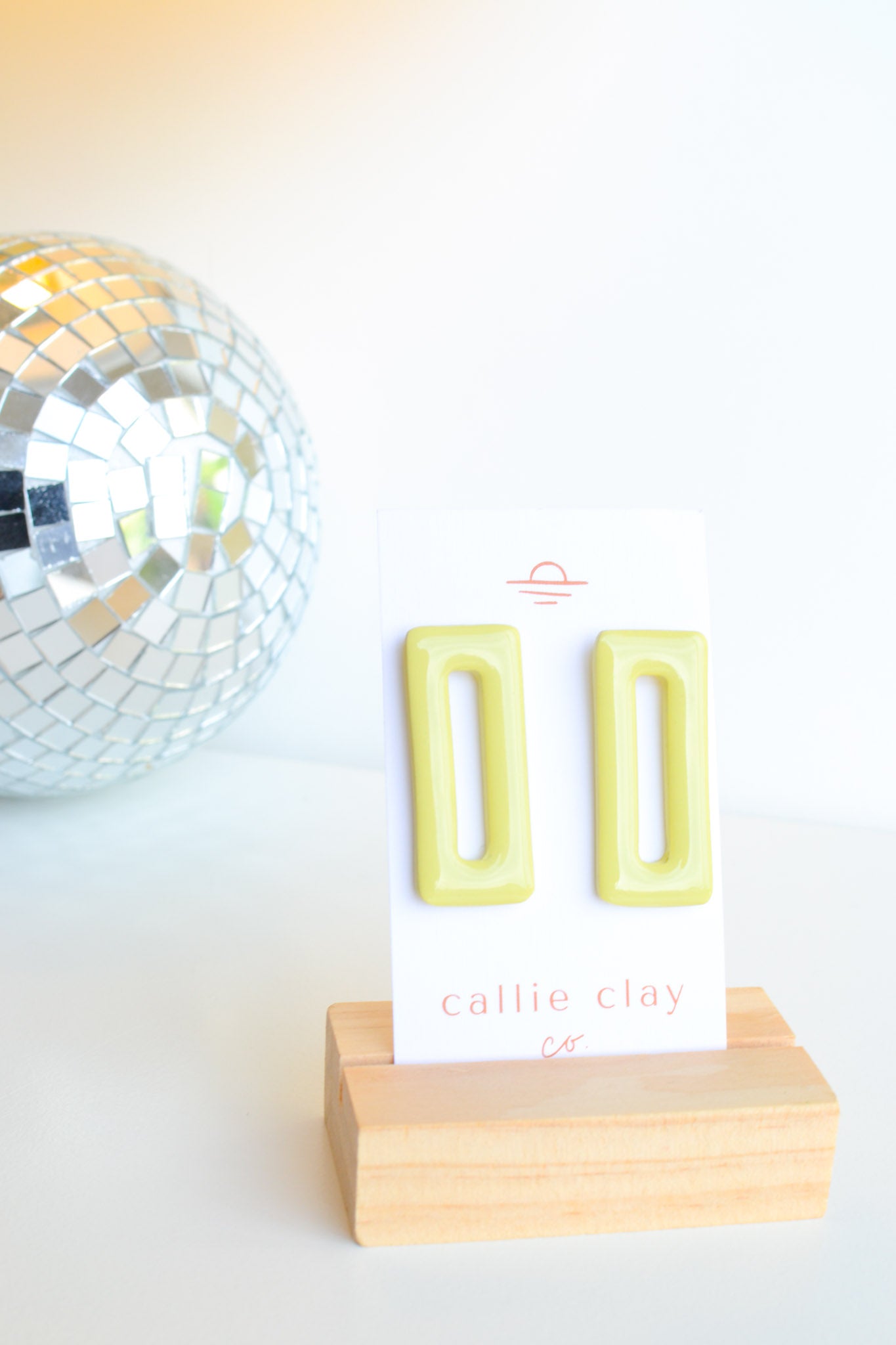 Oversized Statement Studs | Glossy Lime Green