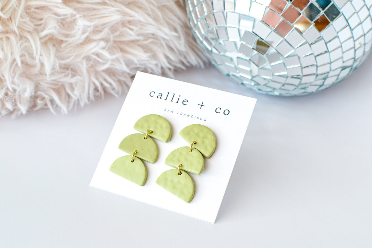 Sadie Clay Statement Earrings in Jade