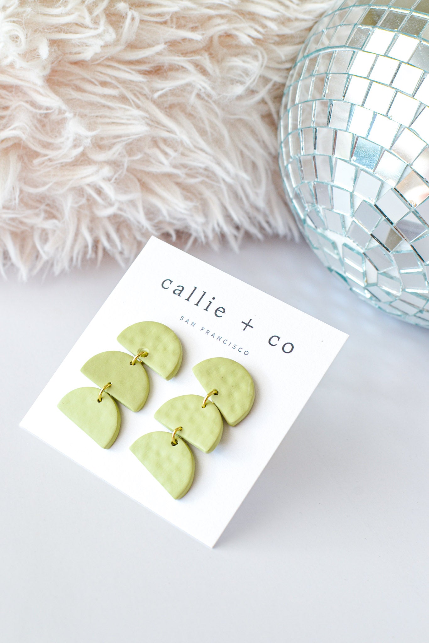 Sadie Clay Statement Earrings in Jade