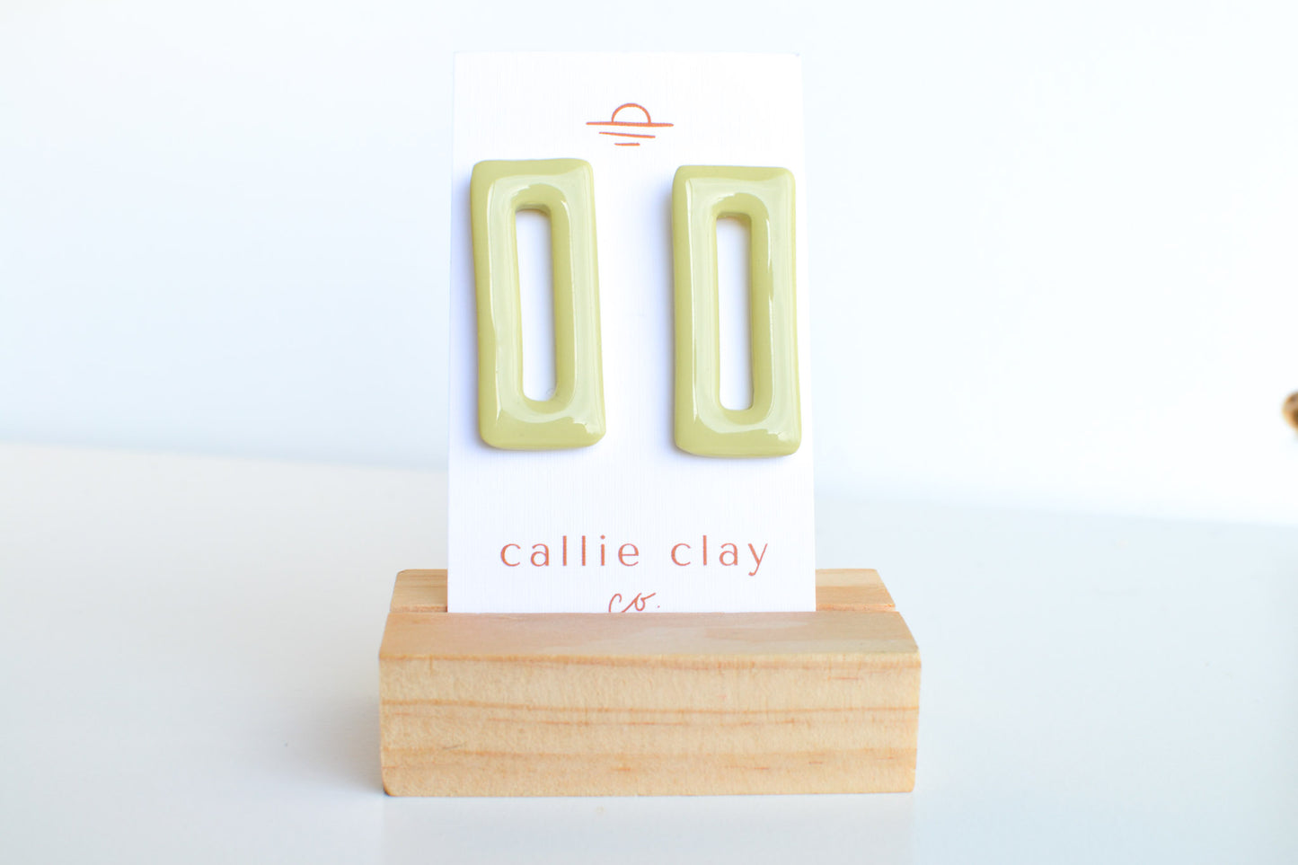 Oversized Statement Studs | Glossy Sage Green