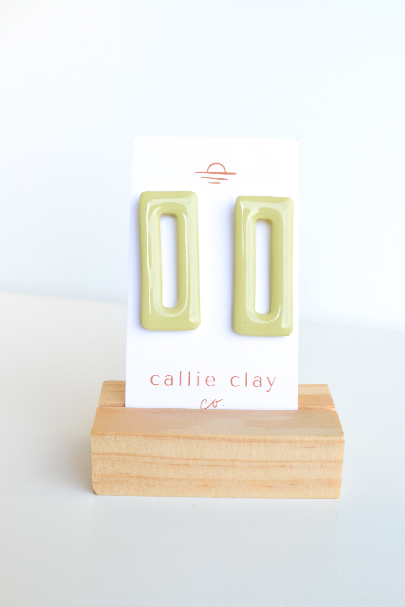 Oversized Statement Studs | Glossy Sage Green