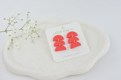 Sadie Clay Statement Earrings in Red