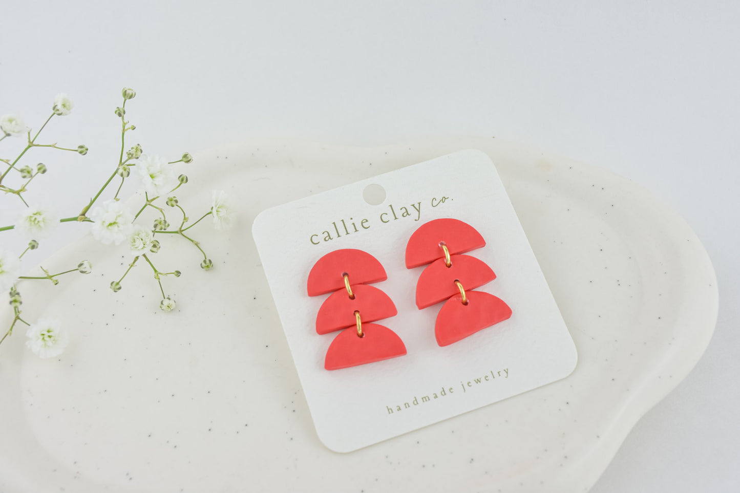 Sadie Clay Statement Earrings in Red