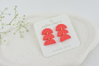 Sadie Clay Statement Earrings in Red