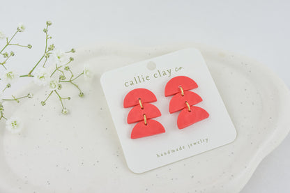 Sadie Clay Statement Earrings in Red