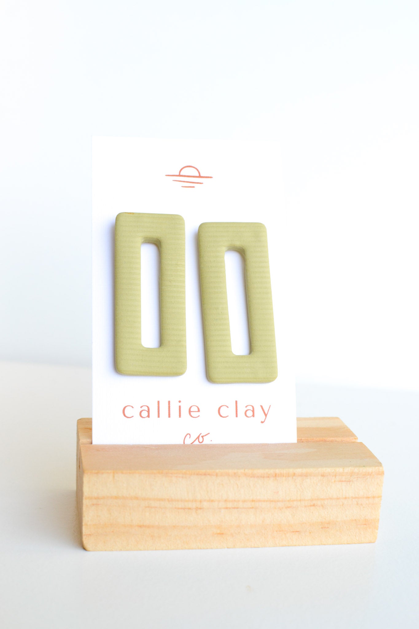 Oversized Statement Studs | Textured Sage Green