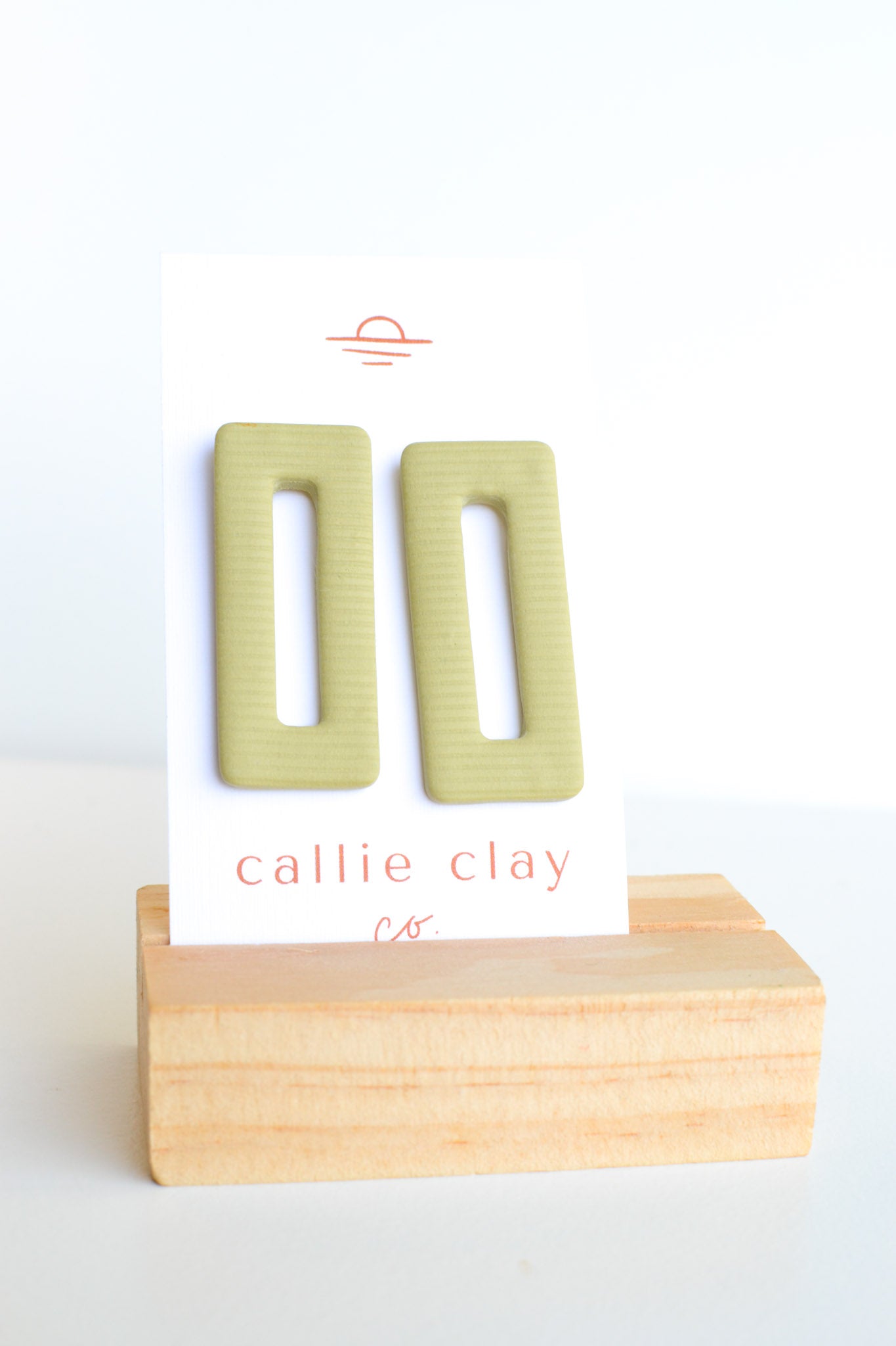 Oversized Statement Studs | Textured Sage Green