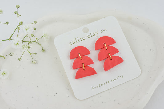 Sadie Clay Statement Earrings in Red