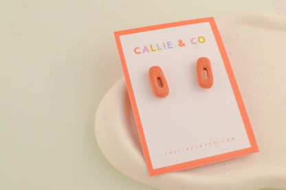 Mini Textured Studs | Terracotta