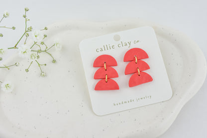 Sadie Clay Statement Earrings in Red