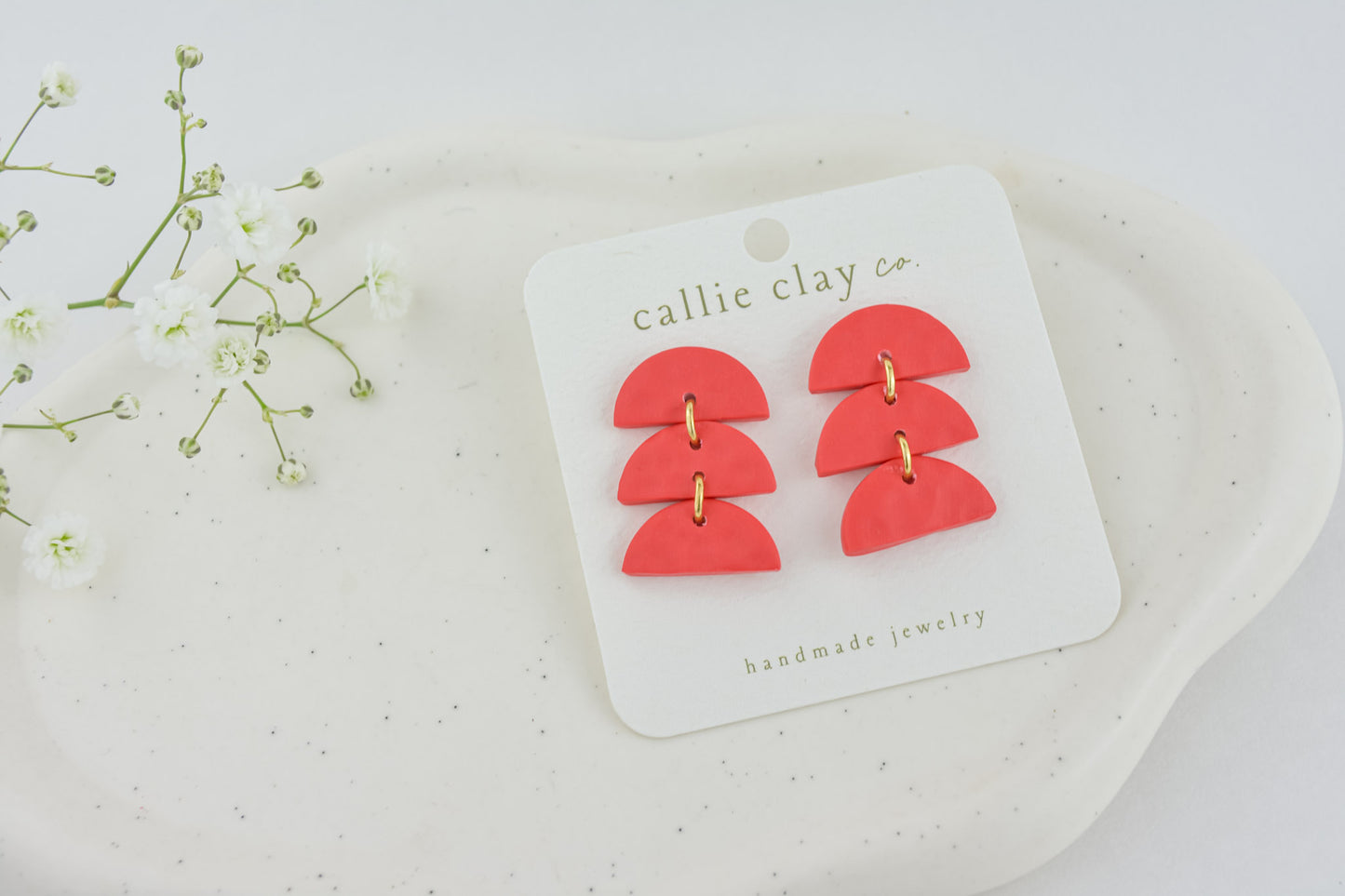 Sadie Clay Statement Earrings in Red