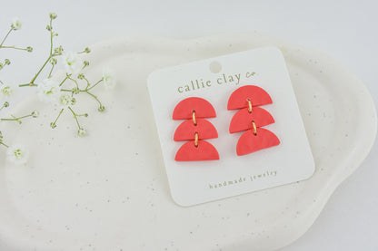 Sadie Clay Statement Earrings in Red