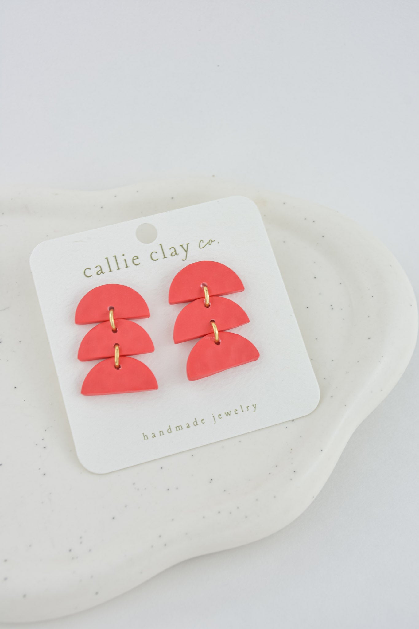 Sadie Clay Statement Earrings in Red