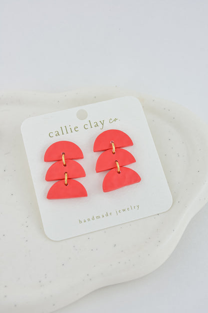 Sadie Clay Statement Earrings in Red