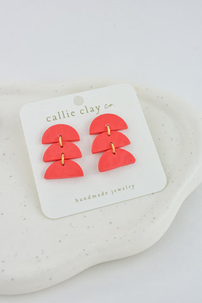 Sadie Clay Statement Earrings in Red