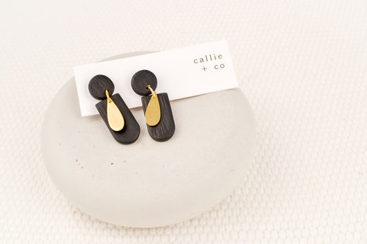 textured black + gold dangles | modern holiday collection